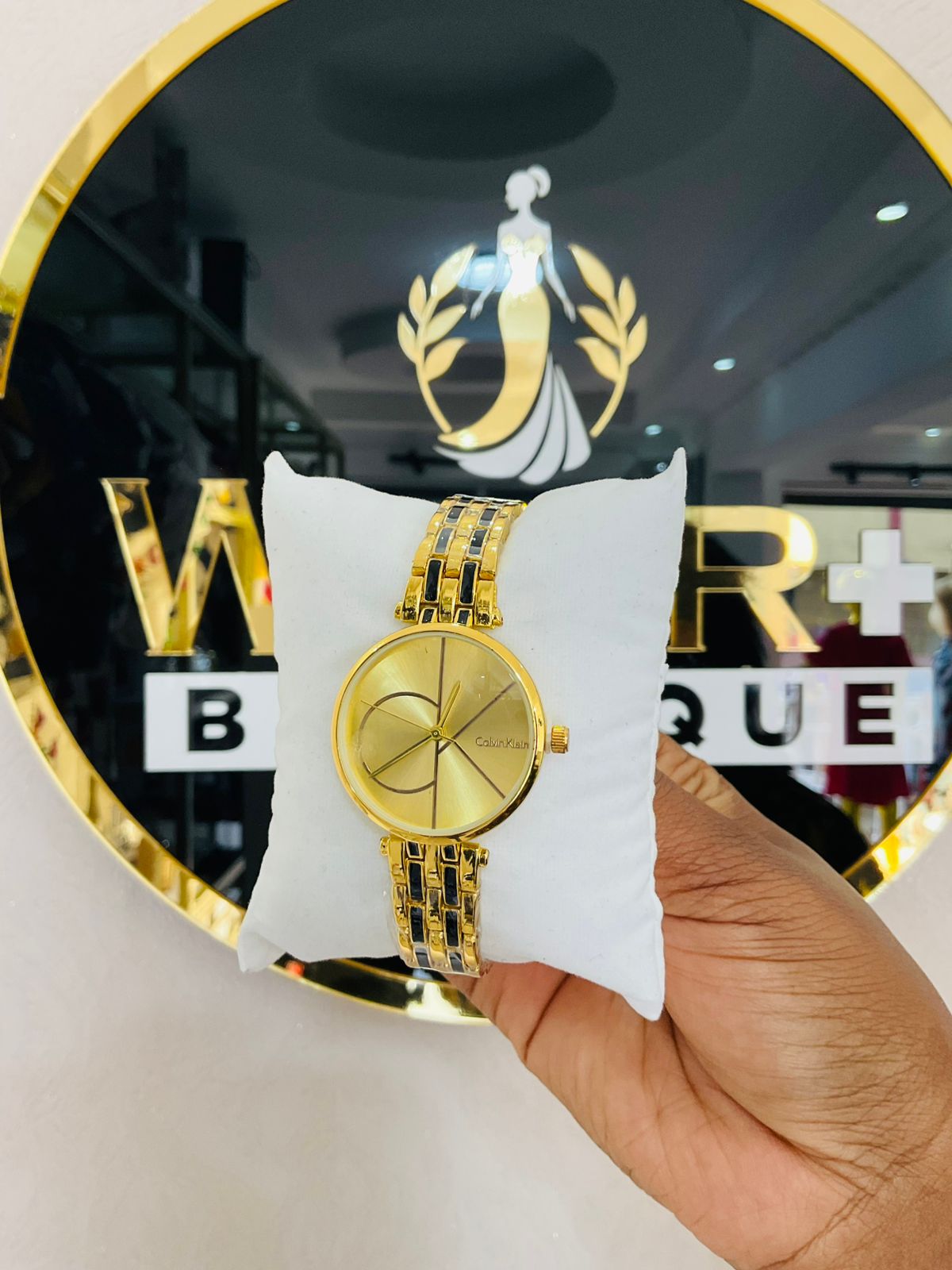 BRUSHED GOLD CKWATCH- GOLDEN STRAPS