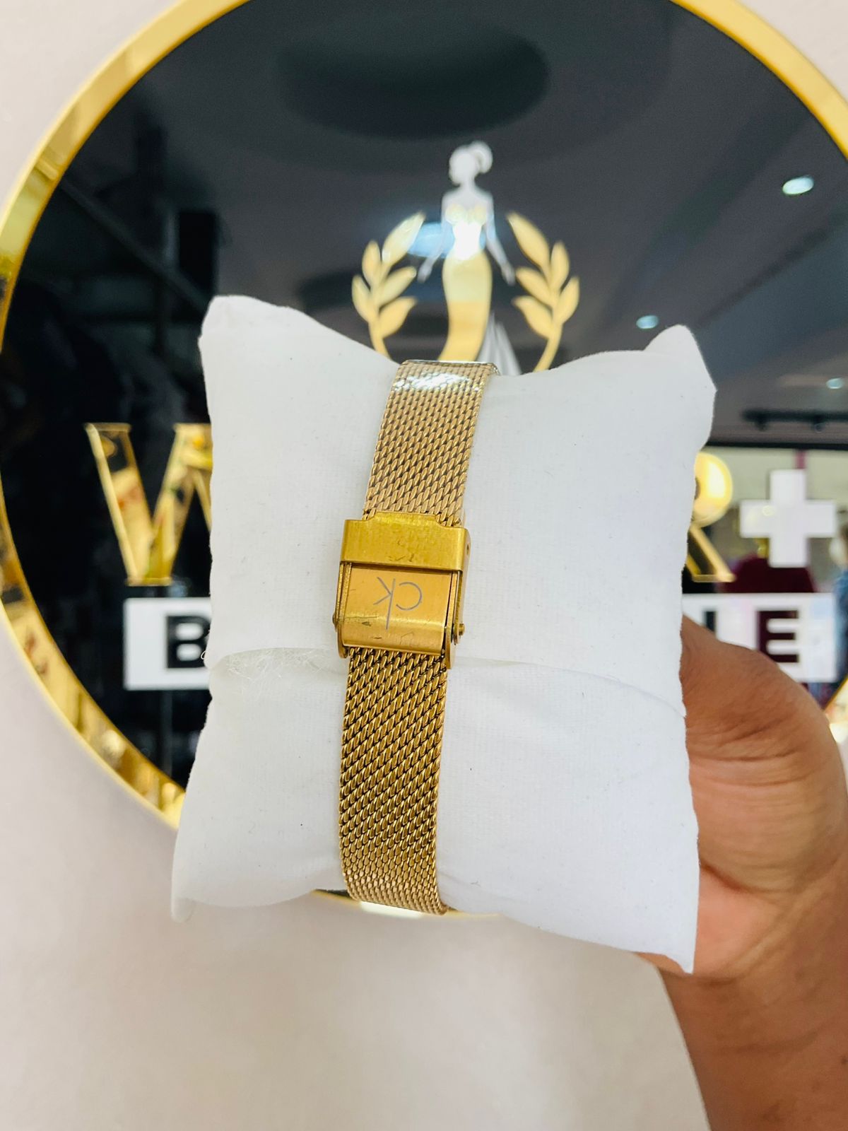 SILVER CK WATCH- GOLD STRAPS