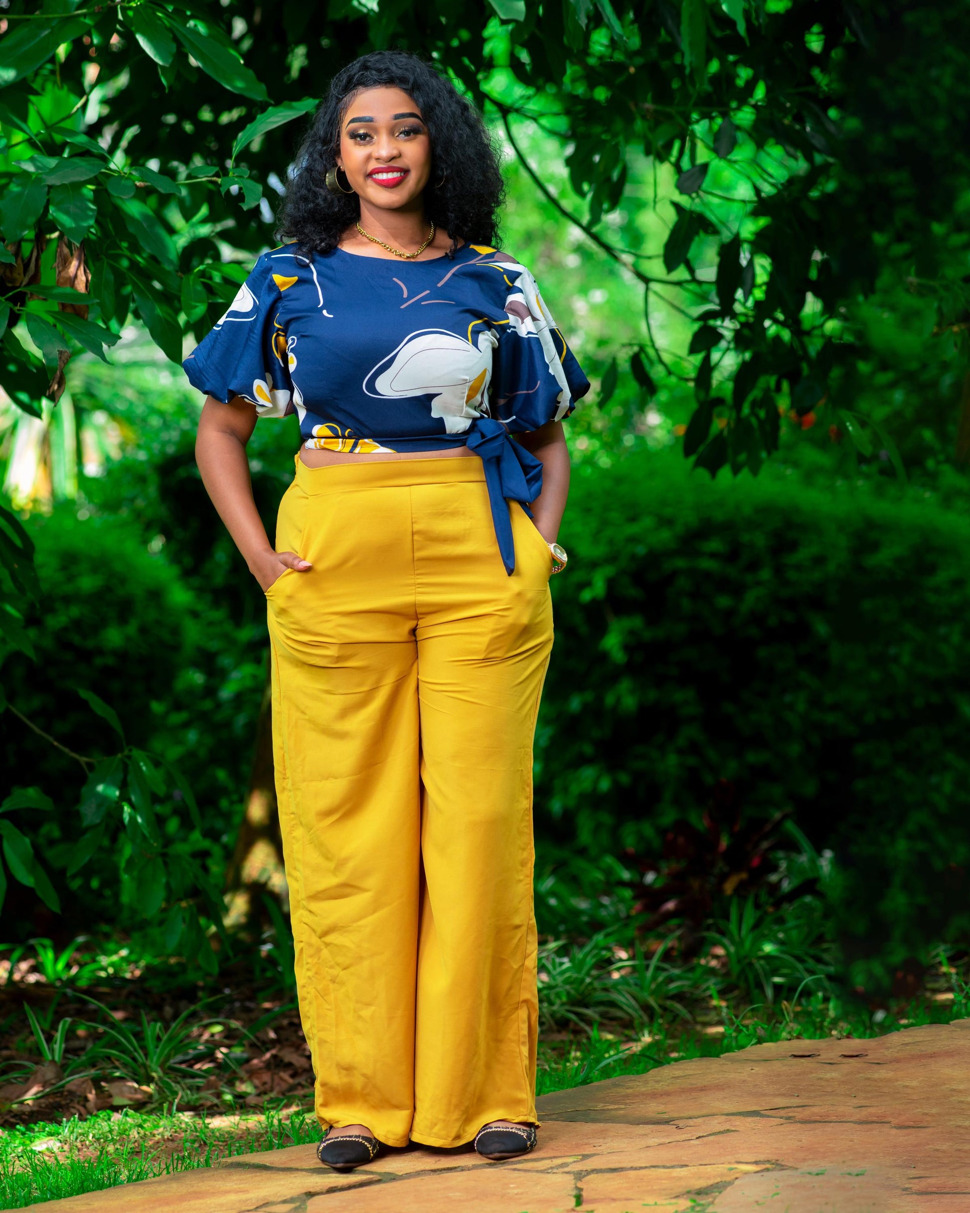 SUNFLOWER PALLAZO PANTS
