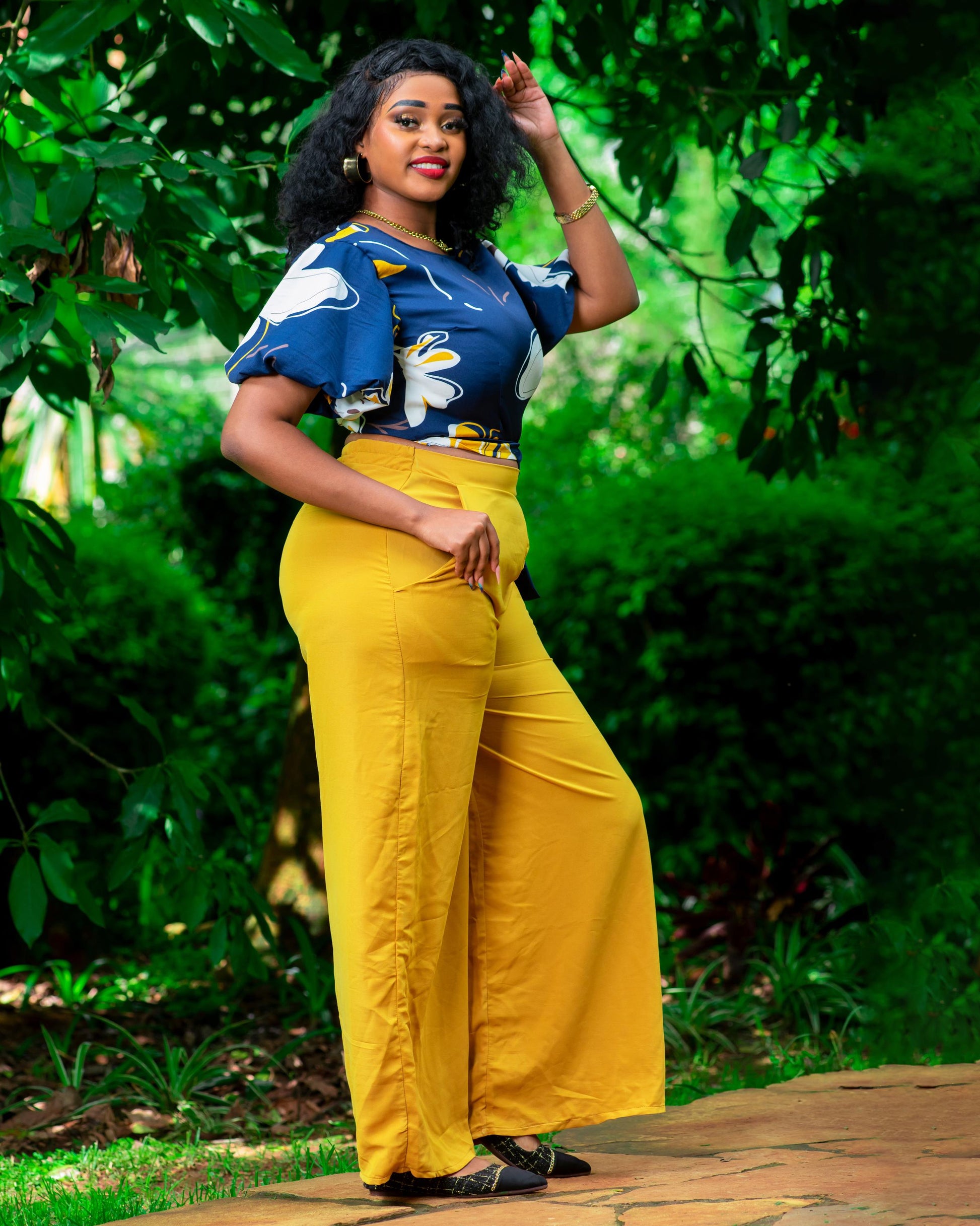 SUNFLOWER PALLAZO PANTS