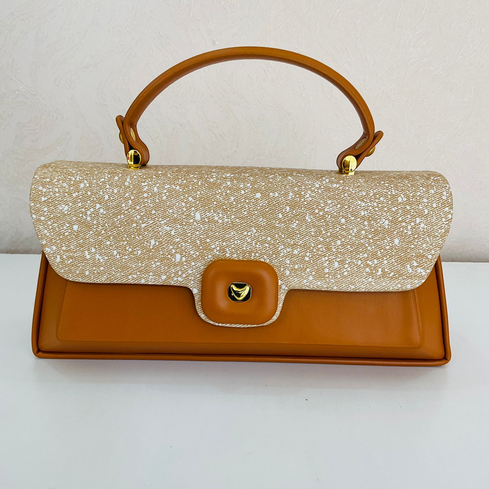 BROWN PEARCHED-LEATHER BAG