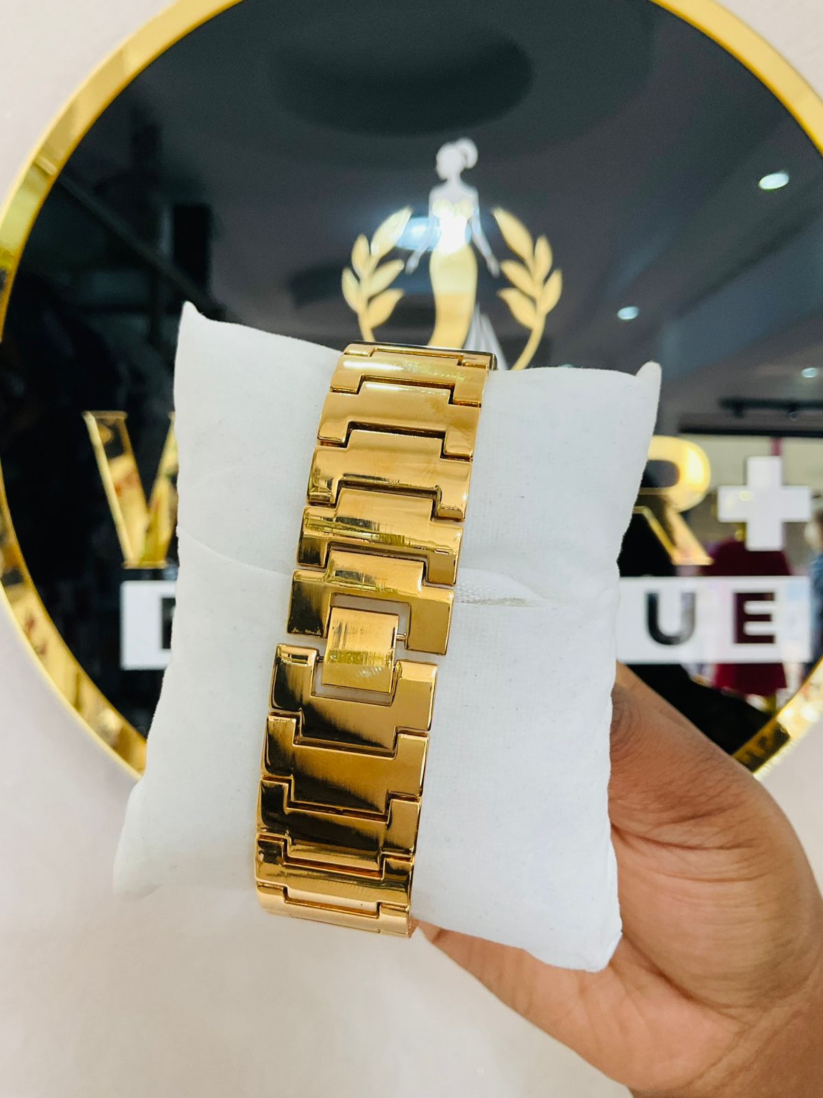 GUESS SILVER WATCH- GOLDEN STRAPS